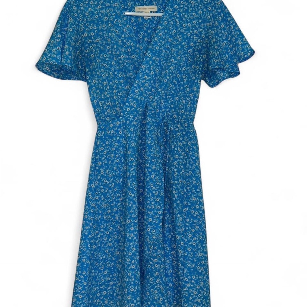 Floral Blue Wrap Dress - Worn to only 1 event